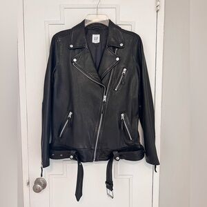 NWT, genuine lamb leather, oversized Gap leather biker jacket!